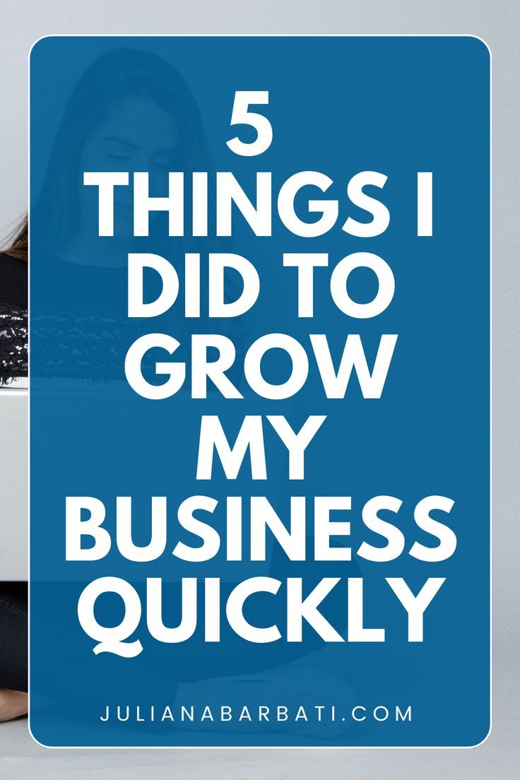 a woman sitting in front of a computer with the words 5 things i did to grow my business quickly