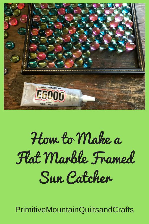 how to make a flat marble - framed sun catcher from primitive mountain quilts and crafts