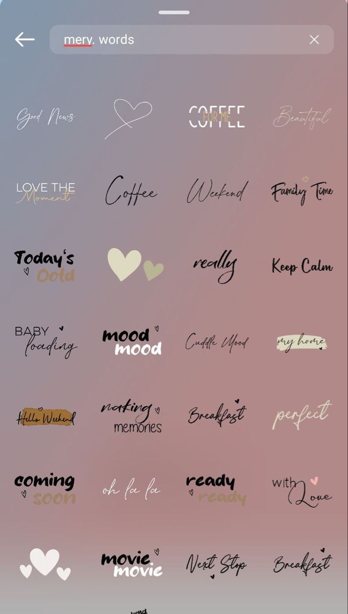 an iphone screen with different types of writing on it, including coffee and love words