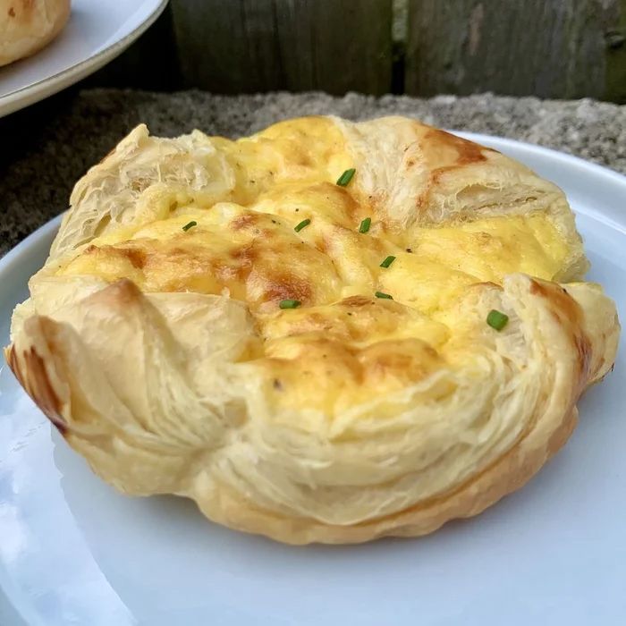 a close up of a pastry on a plate