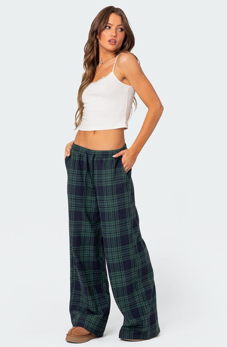 Plaid Wide Leg Pants, Teen Pants, Loungewear Pants, Cute Pjs, Plaid Pajama Pants, Plaid Pajamas, Swimwear Dress, Pj Pants, Pants Wide Leg