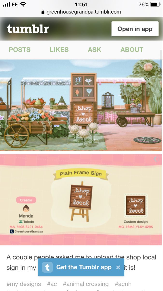 the website for tumbir is displayed with an image of flowers and other items