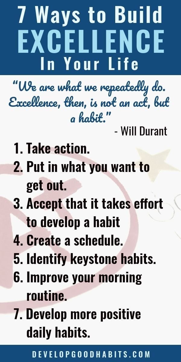 the 7 ways to build excellence in your life