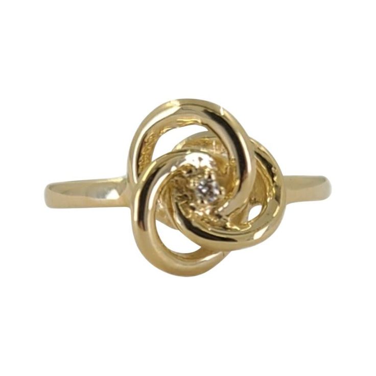 14 Karat Yellow Gold Love Knot Ring Featuring A Prong-Set 0.02 Carat Round Diamond. Finger Size 5.75; Purchase Includes One Free Sizing. Finished Weight Is 3.0 Grams. Love Knot Ring, Knot Ring, Love Knot, Solitaire Ring, Promise Rings, Round Diamond, Ring Verlobung, Prong Setting, Round Diamonds