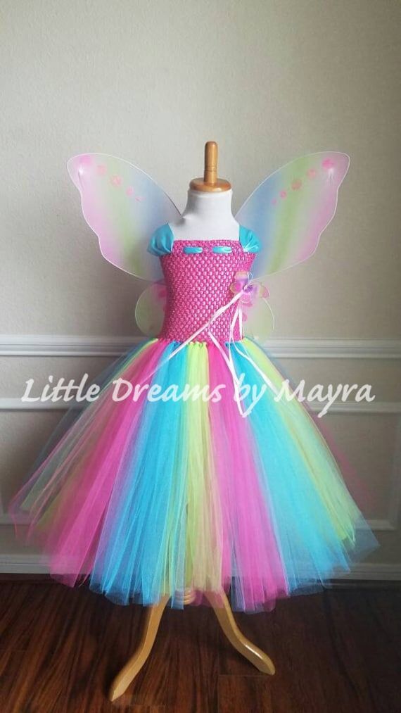 Fantasia Diy, Dress With Wings, Princess Tutu Dresses, Pixie Wings, Tutu Ideas, Rainbow Fairy, Fairy Butterfly, Butterfly Costume, Kids Tutu