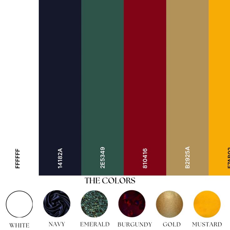 the color scheme for different colors