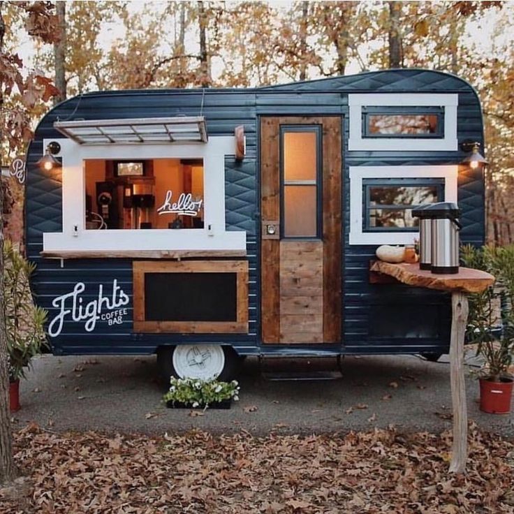 an old trailer converted into a mobile home