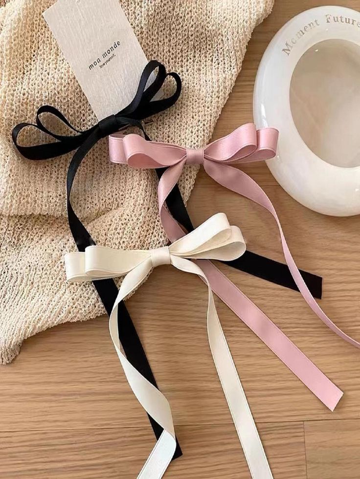 3pcs Bow Decor Hair Clip Cute Multicolor Cute        Women Accessories, size features are:Bust: ,Length: ,Sleeve Length: Diy Hair Accessories Ribbon, Hair Accessories Clips, Ribbon Hair Bows, Lace Hair, Hair Decorations, Ribbon Hair, Diy Hair Accessories, Bow Hair Clips, Bow Clips