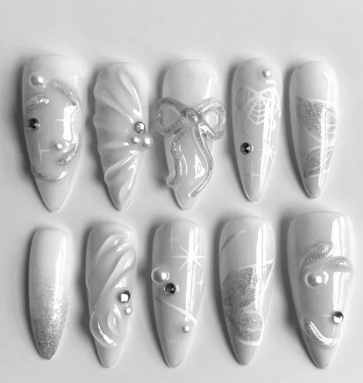 Swan Nails, Asian Nail Art, Asian Nails, Deja Vu, White Swan, Nails Inspo, Design Inspo, Stylish Nails, Pretty Nails