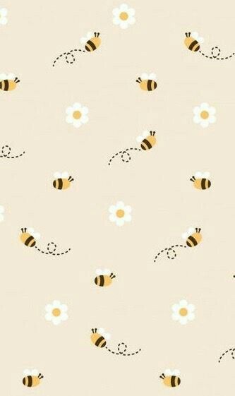 a pattern with bees and daisies on it