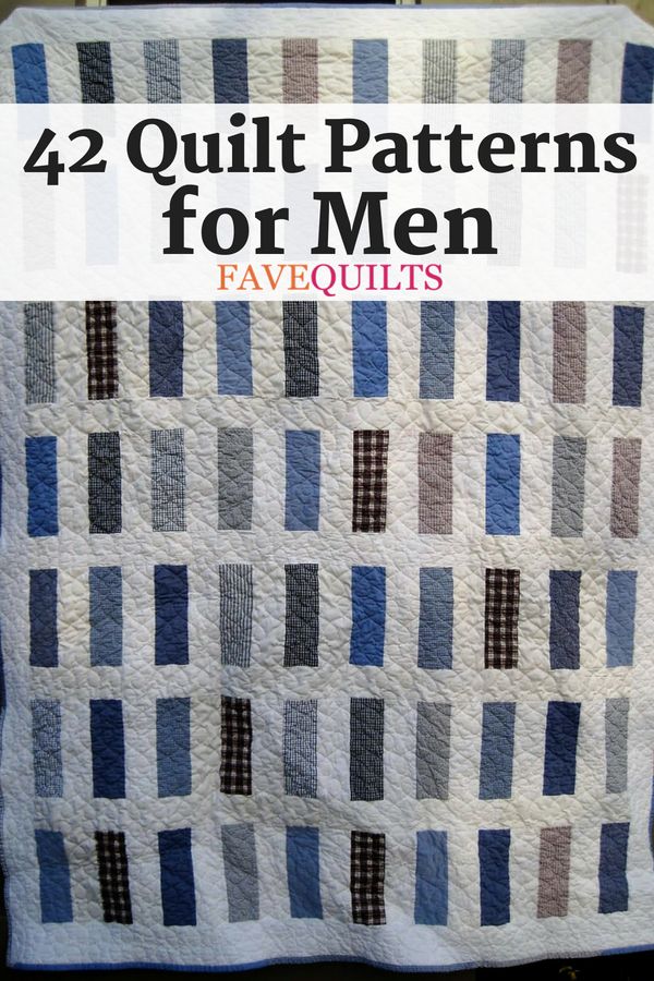 the cover of 42 quilt patterns for men