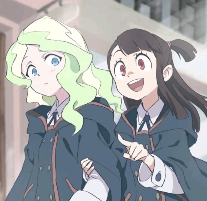 Diakko Wallpaper, Akko And Diana Matching Pfp, Little Witch Academia Pfp, Akko Pfp, Diakko Yuri, Akko And Diana, Top Anime Series, Cat World, My Little Witch Academia