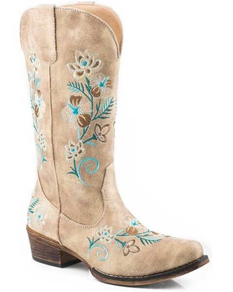 Roper Womens Riley Floral Western Performance Boots - Snip Toe, Tan Vintage Cowgirl Boots, Cowboy Boots For Women, Modern Cowgirl, Twisted X Boots, Womens Cowgirl Boots, Wedding Boots, Vintage Cowgirl, Stylish Boots, Western Boot