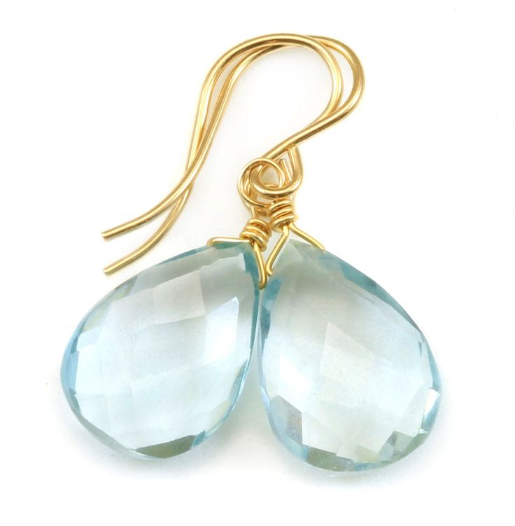 Aquamarine Quartz faceted Teardrop Earrings. The french earwires are Sterling Silver or 14k Solid Yellow Gold or 14k Gold Filled - you choose. The gemstone size is 10x14mm, earrings hang 1.2 inches, over 15 carats. The mannequin shows the relative size and how they will hang. Shipping is Free! Aquamarine Earrings, Teardrop Earrings, Aqua Blue, Aquamarine, Jewelry Earrings Dangle, Solid Gold, Gold Filled, Pear, Dangle Drop Earrings