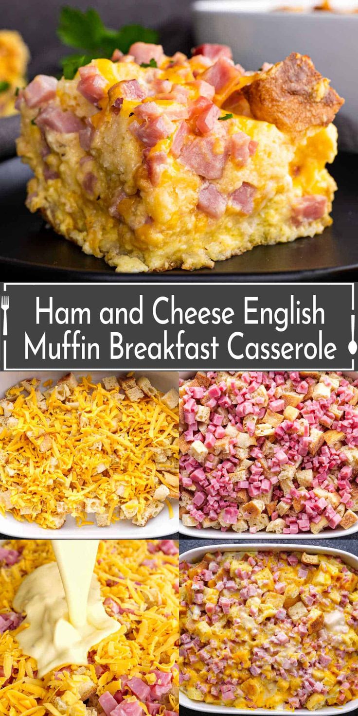 ham and cheese english muffin breakfast casserole