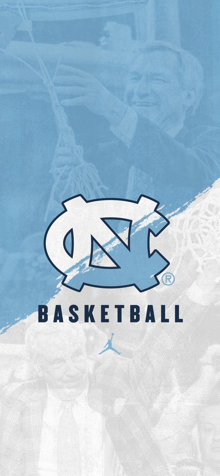 the north carolina basketball team is depicted on a blue and white background with words that read,