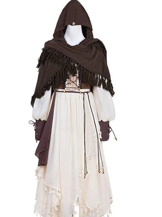 ❤exotic style dress + vest + cape❤︎ Unisex Fantasy Clothes, Ancient Arabian Clothing, Historical Viking Clothing, Pagan Clothes, Healer Outfit, Dark Fantasy Clothing, Medieval Modern Fashion, Archer Outfit, Rogue Clothes