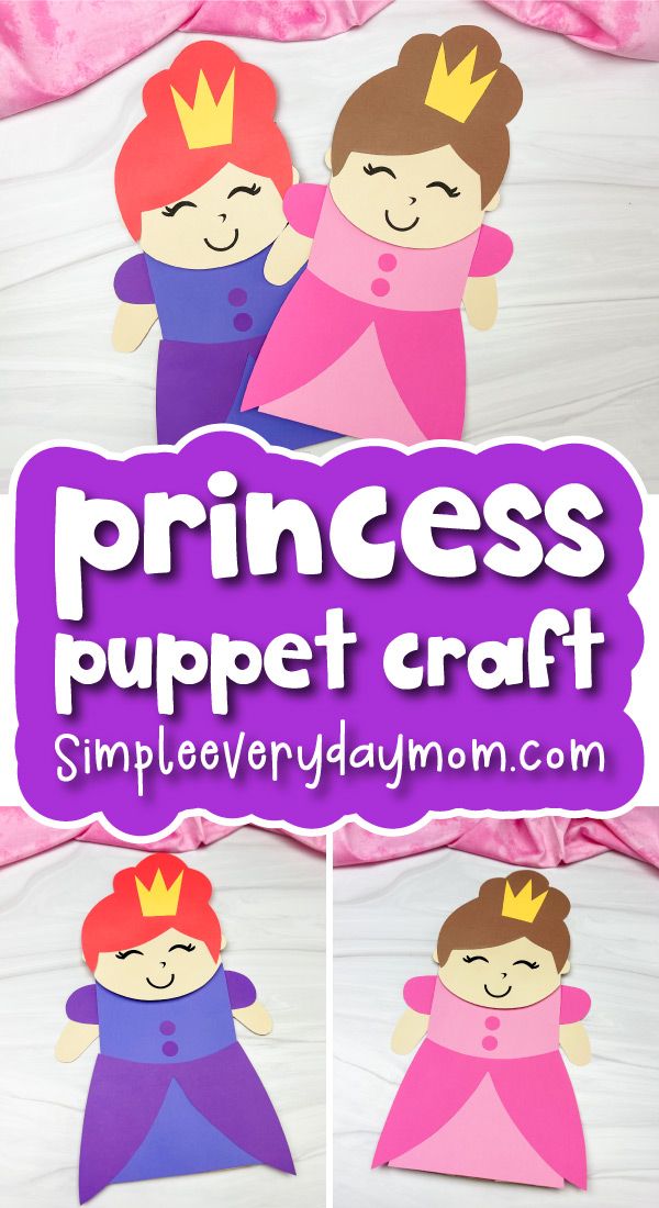 This fun paper bag puppet craft is perfect for little girls. They can be creative and make their own princess puppet with just a few simple supplies. It's a great way to spend an afternoon, and the finished product is sure to bring smiles all around. Download the free template and make it any time of year. Paper Puppets For Kids, Unicorn Puppet Craft, Princess Puppet Printable, Paper Bag Puppets Printable Free, Paperbag Puppets For Kids Free Printable, Making Puppets With Kids, Girl Puppets, Purim Crafts, Paper Bag Princess