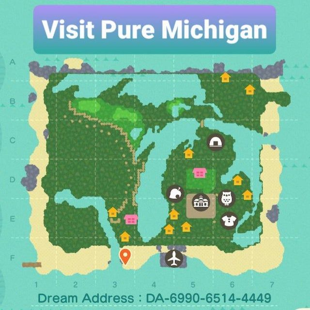 an image of a map with the words,'visit pure michigan dream address da - 69