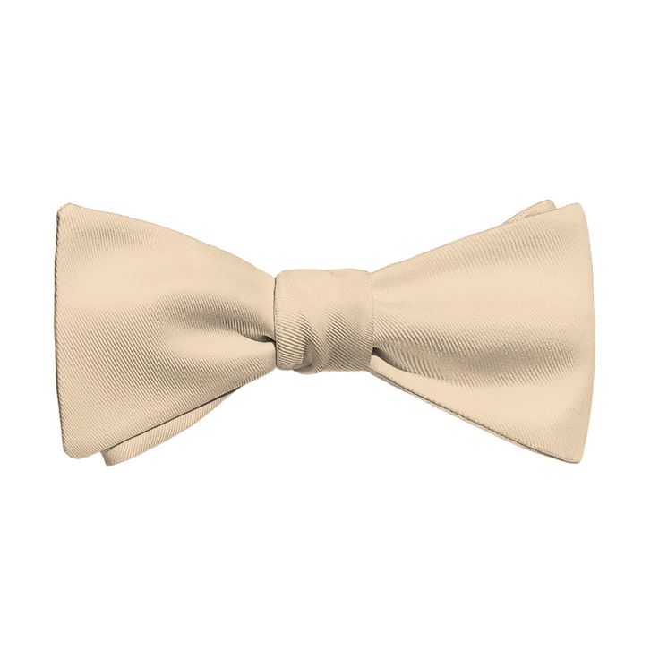 Solid KT Beige Bow Tie - Adult Standard Self-Tie 14-18" - Knotty Tie Co. Cheap Elegant Bow Tie For Business, Classic Fitted Cheap Bow Tie, Cheap Classic Fitted Bow Tie, Cheap Classic Bow Tie, Azazie Champagne, Champagne Bow Tie, Beige Bow Tie, Solid Beige, Men Cream