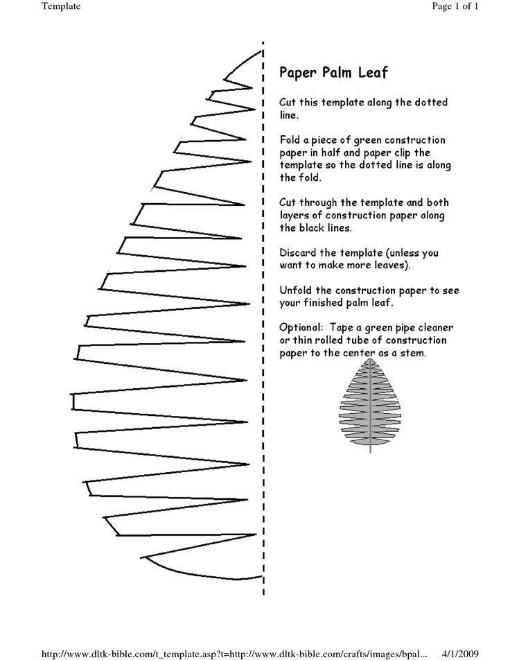 a paper palm tree with instructions to make it easier for kids to learn how to cut