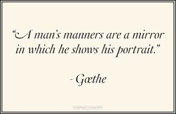 a man's mannerss are a mirror in which he shows his portrait - geethe