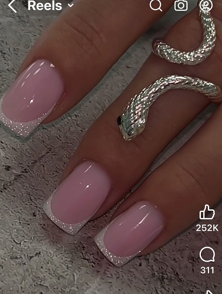 Gel Cover Nails, French Manicure Nail Designs, Shiny Nails Designs, Aqua Nails, Manicure Nail Designs, Hello Nails, French Manicure Nails, Glitter Gel Nails, Fancy Nails Designs