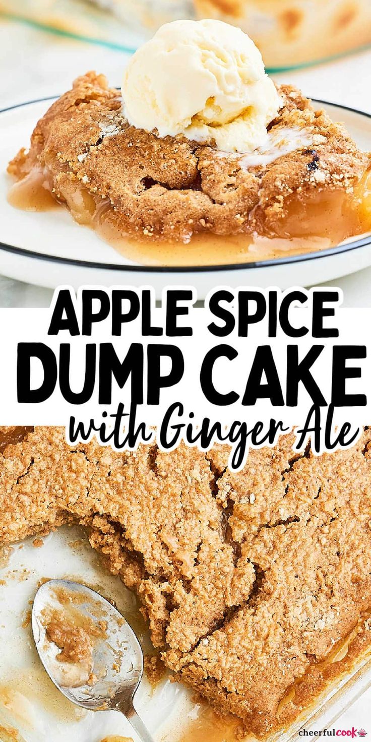 an apple spice dump cake with ginger ale