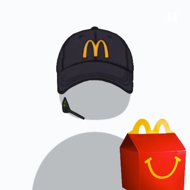 a mcdonald's bag and hat are shown next to each other