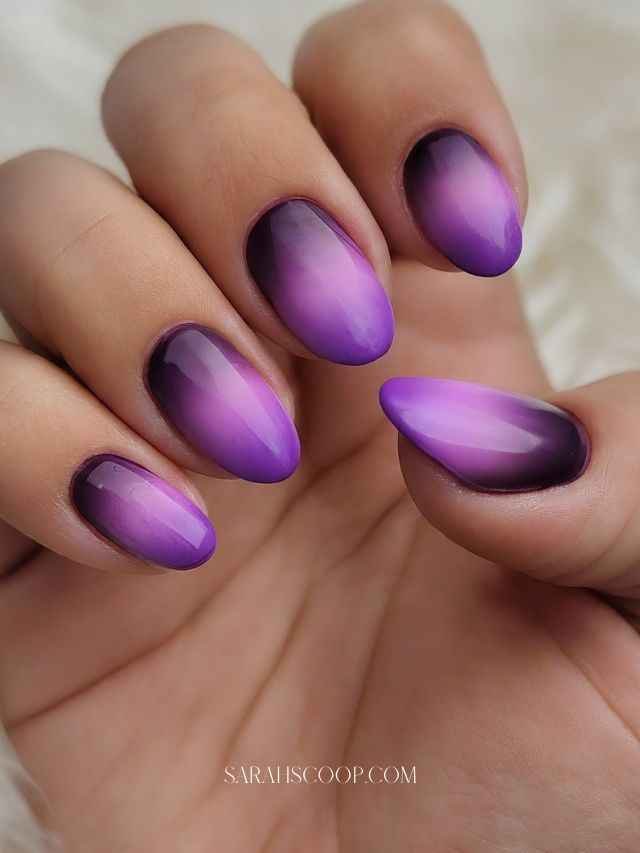 Neon Purple Nails, Purple Ombre Nails, Dark Ombre, Purple Tips, Ombre Purple, Acrylic Tips, Purple Nail Designs, Purple Nail, Ombre Nail Designs