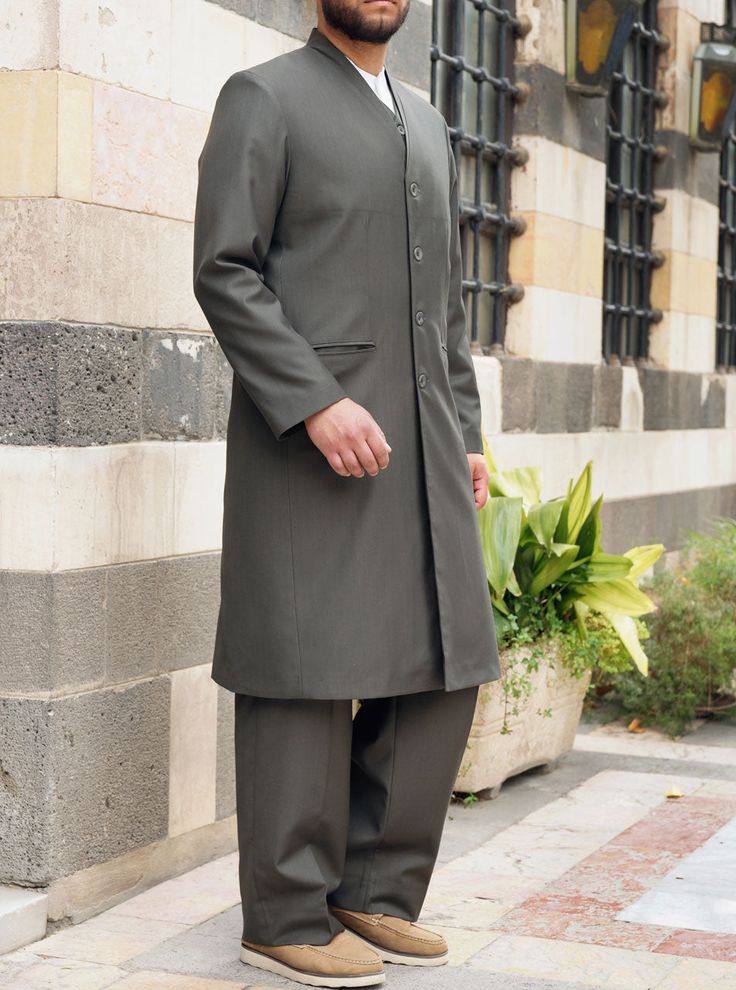 Turkish Suit Jubba Muslim Men Clothing, Arabic Fashion, Muslim Clothes, Modern Skirt, Muslim Style, Muslim Men, Muslim Dress, Loose Trousers, Turkish Fashion