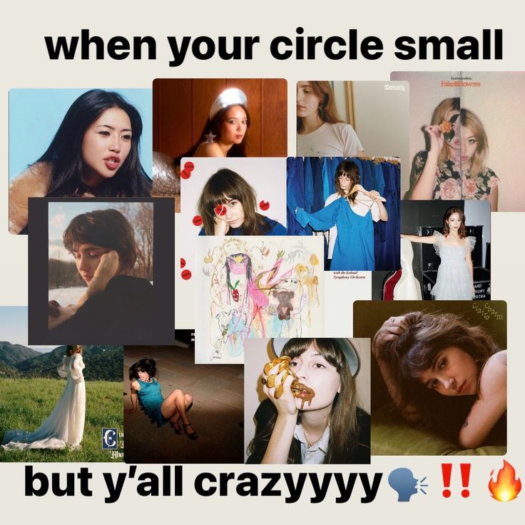 a collage of photos with the words, when your circle small but y'all crazyy