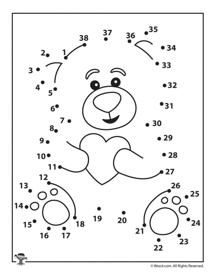 an animal dot to dot game for kids with numbers and pictures on it, including a bear