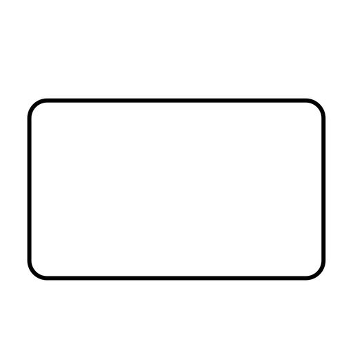 a black and white outline of a rectangular frame on a plain background with space for text