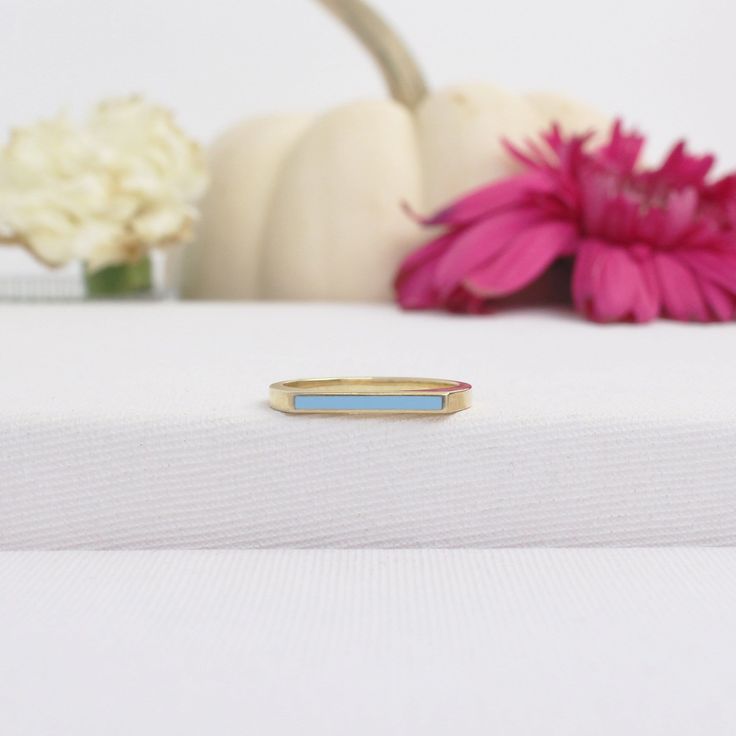 Gold Signet Ring with Blue Line Dainty Line Ring 14k Gold Bar Ring Silver Signet Ring Silver Stackable Ring Blue Enamel Personalized Ring Blue Enamel Ring In 14k Gold, Blue Enamel Ring In 14k Gold, Round Shape, Blue 14k Gold Signet Ring As Gift, Stackable Yellow Gold Enamel Ring, Blue Opal Birthstone Ring In 14k Gold, Modern Blue Stackable Jewelry, Blue Turquoise Ring In 14k Gold, Blue Enamel Ring With Gemstone For Gift, Modern Blue Opal Ring For Gift