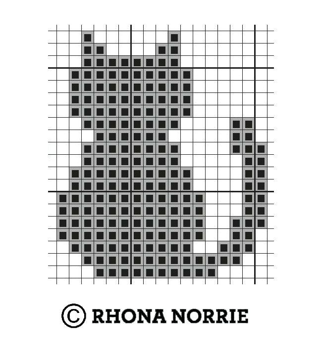 a cross stitch pattern with the words rona norie in black and white on it