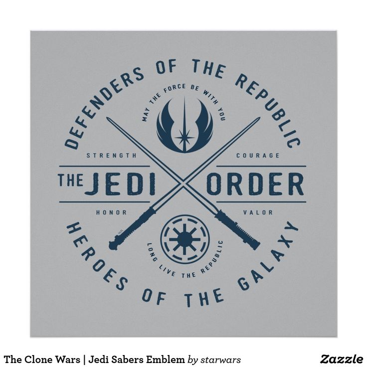 the star wars logo with two crossed swords on grey paper, which reads defenders of the republic