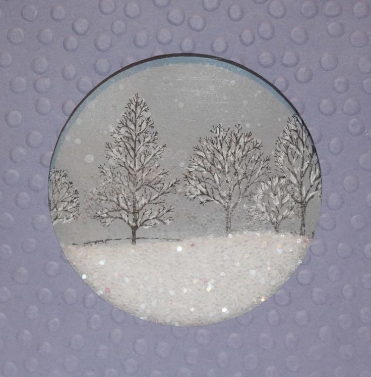 a snow globe with trees in the background