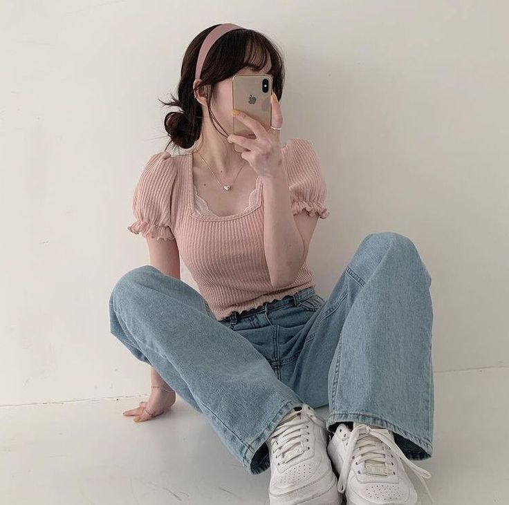 photo creds to owner Pastel Aesthetic Outfit, Aesthetic Korean Outfits, Soft Aesthetic Outfits, Feminine Aesthetic Outfits, Soft Girl Aesthetic Outfit, Cute Korean Outfits, Soft Feminine Outfits, Korean Fashion Outfits, Pakaian Feminin