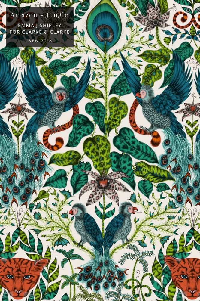 an ornate wallpaper with peacocks and plants