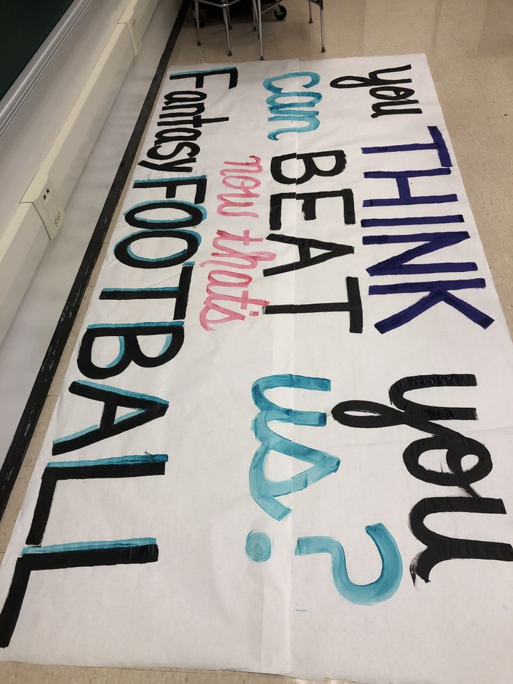 a large banner with words written on it