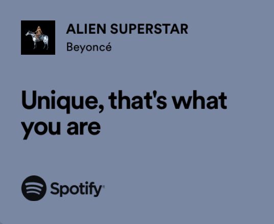 an ad for spotify with the words unique, that's what you are