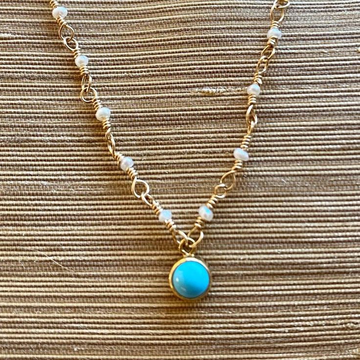 Super dainty, delicate pearl seed necklace with a sleeping beauty drop. For all "minimalist" and "barely there look" lovers this is a perfect piece to have. Length 16" Beads 2-2.5mm TQ 4x4mm Seed Necklace, The Roman Empire, Pure Love, Seed Pearl, Roman Empire, Some People, Gift Item, Turquoise Necklace, Sleeping Beauty