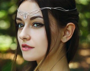 Wedding Circlet, Elf Tiara, Bridal Circlet, Elf Crown, Lotr Wedding, Elf Jewelry, Crown Aesthetic, Viking Wedding, Fancy Jewelry Necklace