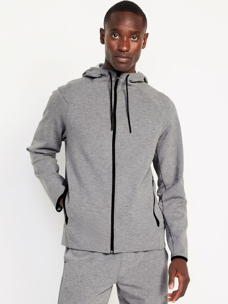 drawstring hood long sleeves full zipper bonded zip pockets go-dry wicks moisture breathable relaxed fit hits at hip model is approx.  6'1" and wears size mmachine wash according to the care instruction label  . Best Holiday gift for Men , perfect Hoodies for Christmas! Technical Track Jacket With Drawstring Hood, Functional Sports Hooded Jacket, Functional Hoodie With Ribbed Cuffs For Light Sports, Technical Winter Hoodie For Gym, Technical Winter Gym Hoodie, Technical Hooded Track Jacket With Moisture-wicking, Sporty Long Sleeve Hoodie With Ykk Zipper, Functional Hooded Track Jacket, Fleece Track Jacket With Drawstring Hood