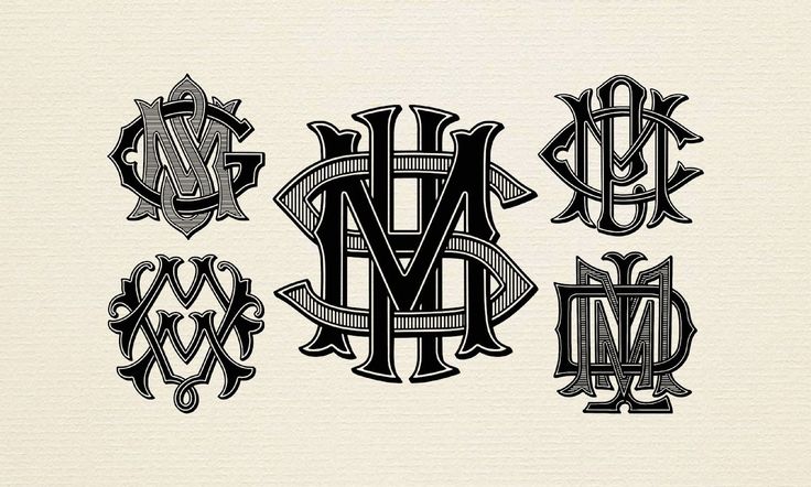 the letter m is made up of different types of monogramic letters and numbers