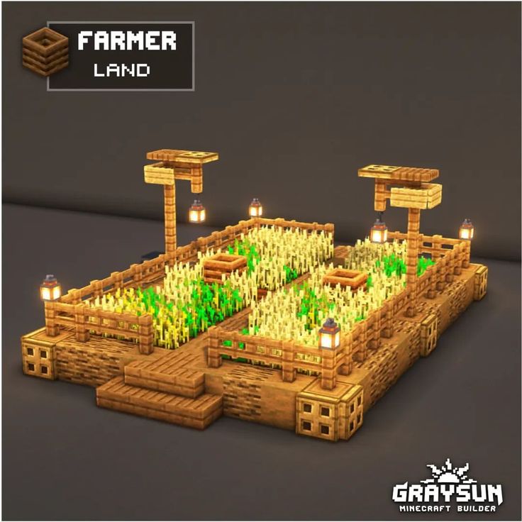 an image of a farm land made out of wood and plants with candles on them