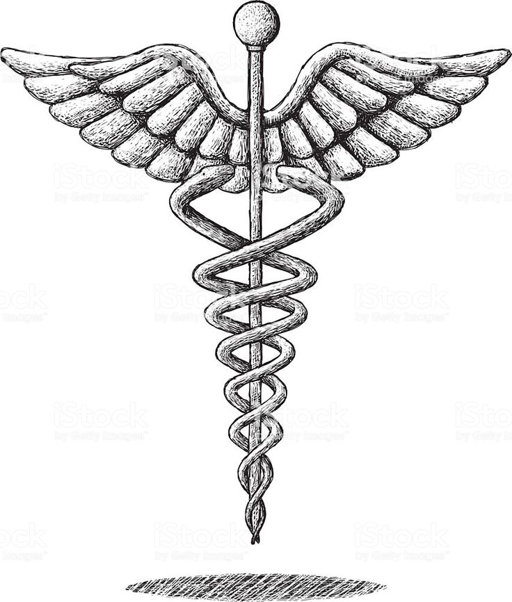 a cadus medical symbol with wings and a rod on it's side royalty - art