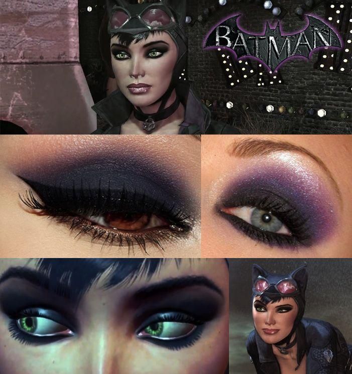 Catwoman makeup from "Batman - Arkham City". Cat Woman Makeup, Batgirl Makeup, Catwoman Arkham City, Catwoman Costumes, Catwoman Makeup, Superhero Makeup, Batman Makeup, Catwoman Halloween, Catwoman Costume