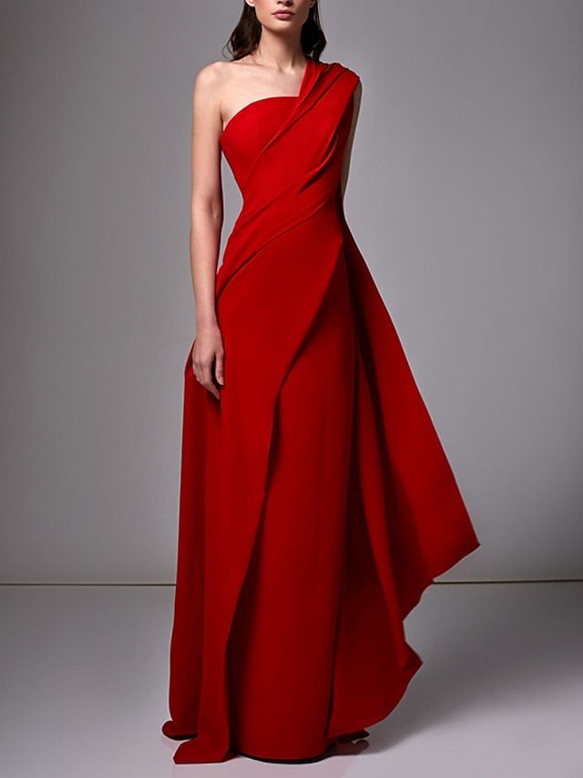 Entourage Gowns, Red Green Dress, Formal Wedding Guest Dress, Formal Wedding Guests, Gown Red, Dress With Pleats, Evening Dresses Online, Cheap Evening Dresses, Dresses Formal Elegant